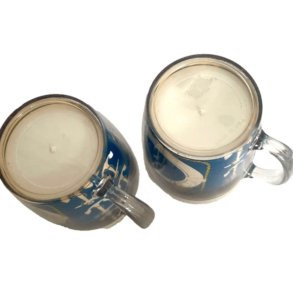 2 Vintage 1960’s THERMO-SERV NAUTICAL Drinkware Mugs Coffee Tea Thermal Blue - Picture 6 of 7